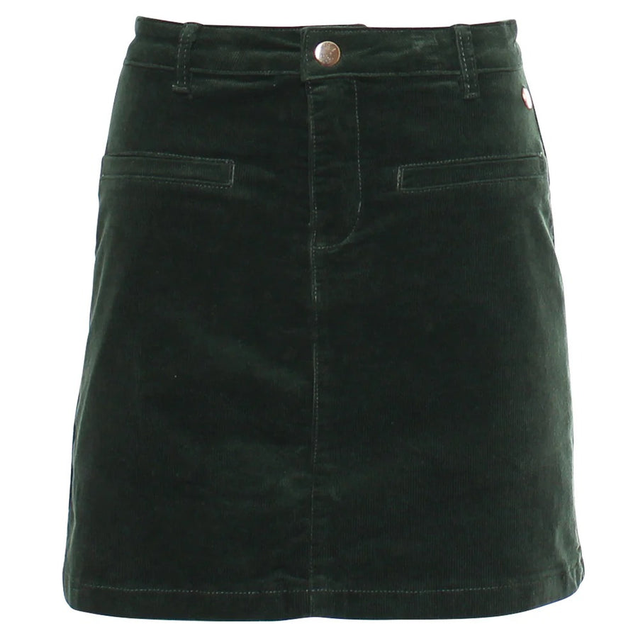 Ora Cord Skirt in Forest Green