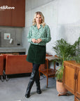 Ora Cord Skirt in Forest Green