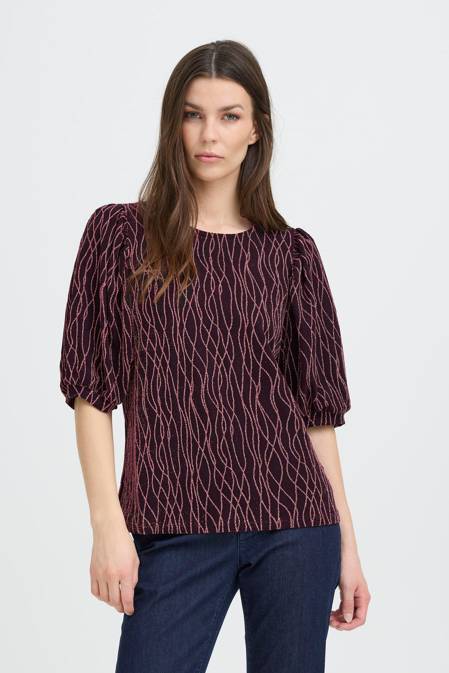 Thea Blouse in Dark Rose
