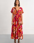 Graphic Print Maxi Wrap Dress