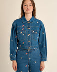 Short Embroidered Denim Jacket