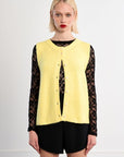 Sleeveless Cardigan in Yellow