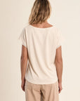 V Neck T Shirt in White