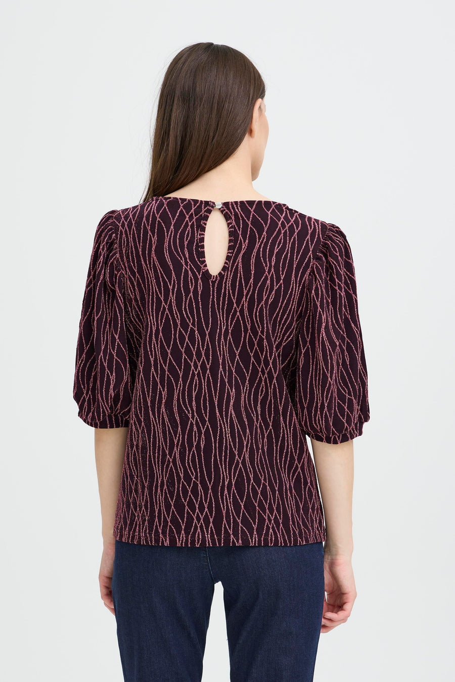 Thea Blouse in Dark Rose