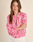 Jacket in Magenta Floral Print