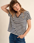 V Neck Striped Tee