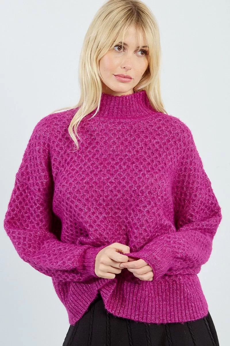Turtle Neck in Purple Bougainvillier