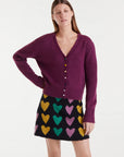 Burgundy Knit Cardigan