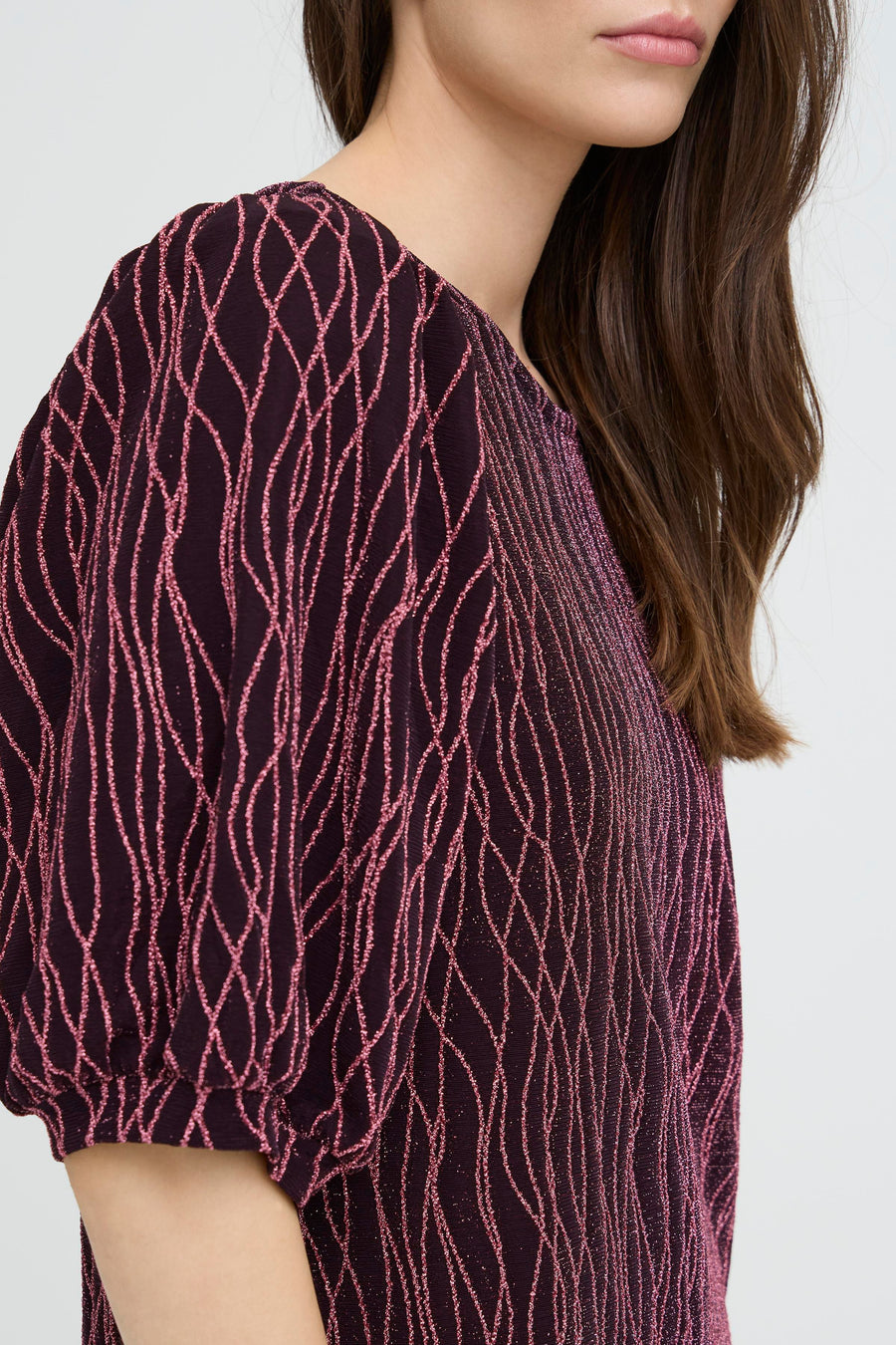 Thea Blouse in Dark Rose