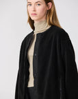 Divorta Long Sherpa Jacket in Black
