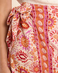 Long Printed Wrap Skirt
