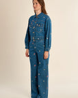 Short Embroidered Denim Jacket