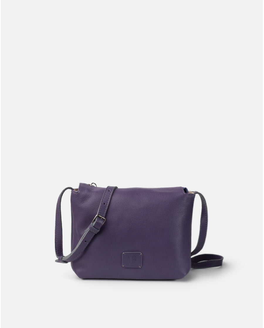 Leather Cross Bag BIBA Chester TB Rectangular in Violet