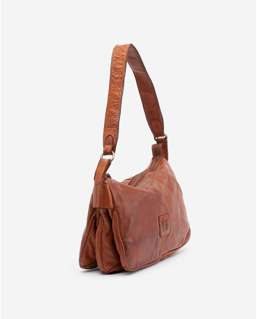 Leather Shoulder Bag BIBA Boston in Tan