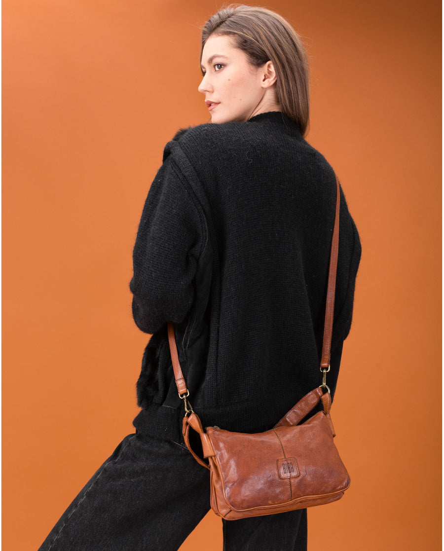 Leather Shoulder Bag BIBA Boston in Tan