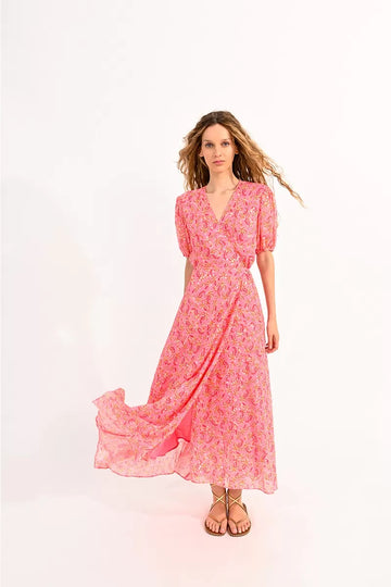 Long Cross Body Wrap Dress