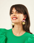 Megadrop Earrings in Red and Pink