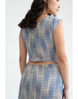 Narai Dress in Blue Moving Lines
