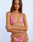 Bikini Top in Pink Caracol Pattern