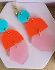 Ana Matronic Turquoise/ Neon Orange/ Dusky Pink