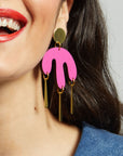 Megamelt Earrings in Hot Pink