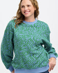 Eadie Relaxed Sweatshirt in Blue Green Wild Animal