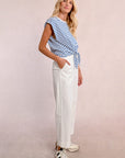 Sleeveless Sailor Top with Front Tie