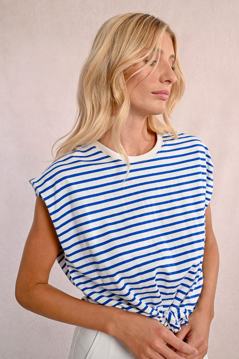 Sleeveless Sailor Top with Front Tie