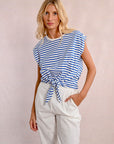 Sleeveless Sailor Top with Front Tie