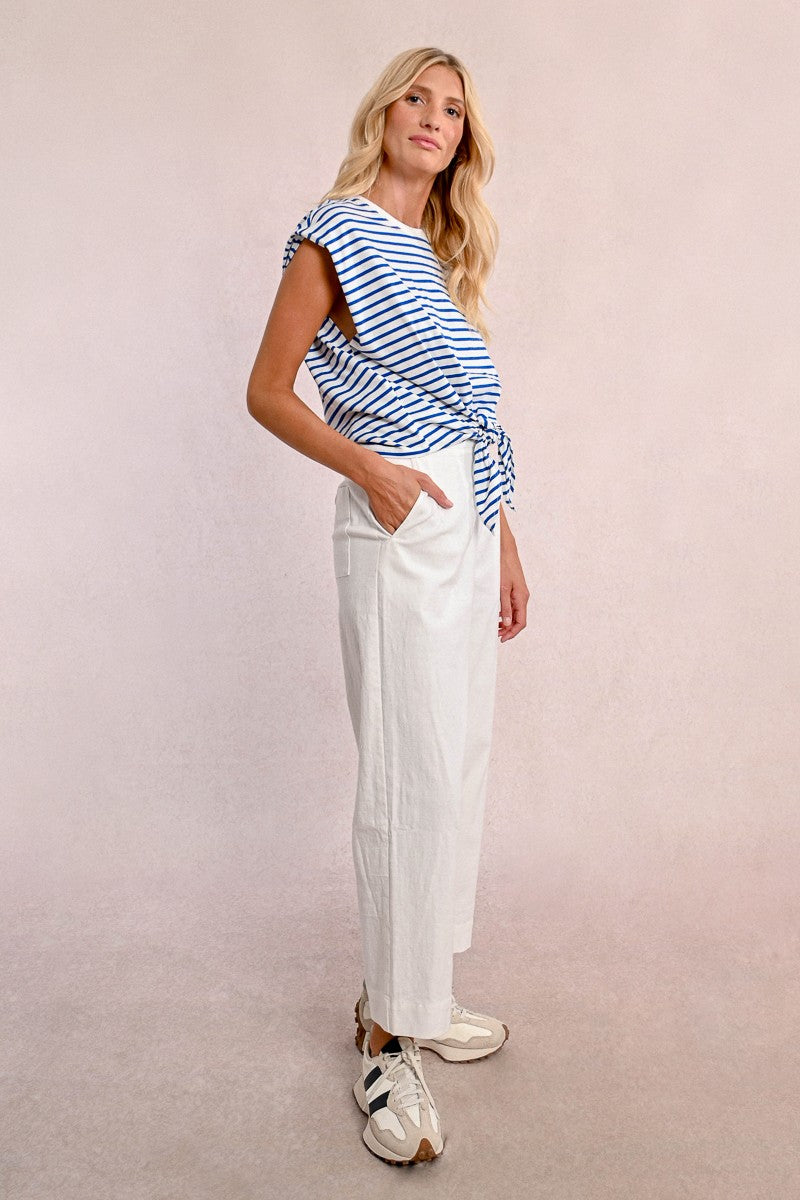 Sleeveless Sailor Top with Front Tie