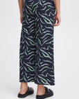 Kate Wide Leg Trousers in Total Eclipse Zebra Flowers