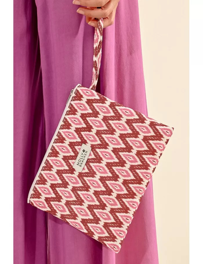Zippered Pouch in Pink Anju