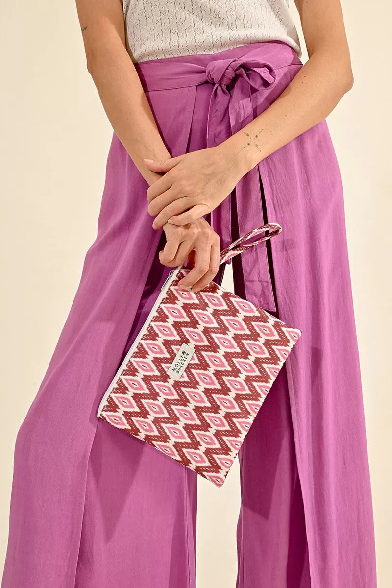 Zippered Pouch in Pink Anju