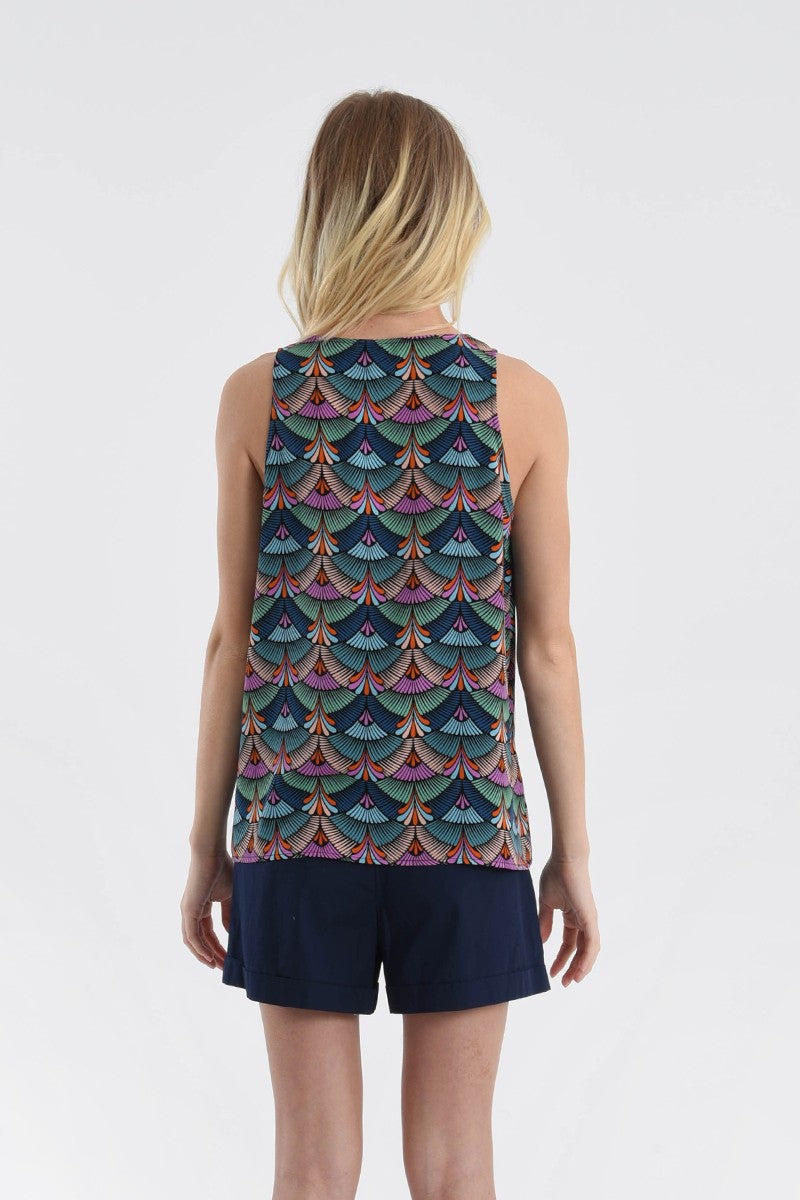 Printed Top with Bow Detail