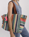 Multi-Coloured Striped Tote Bag