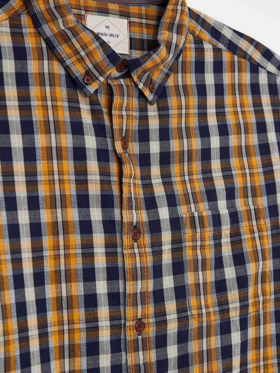 Ochre Check Shirt in Mid Yellow