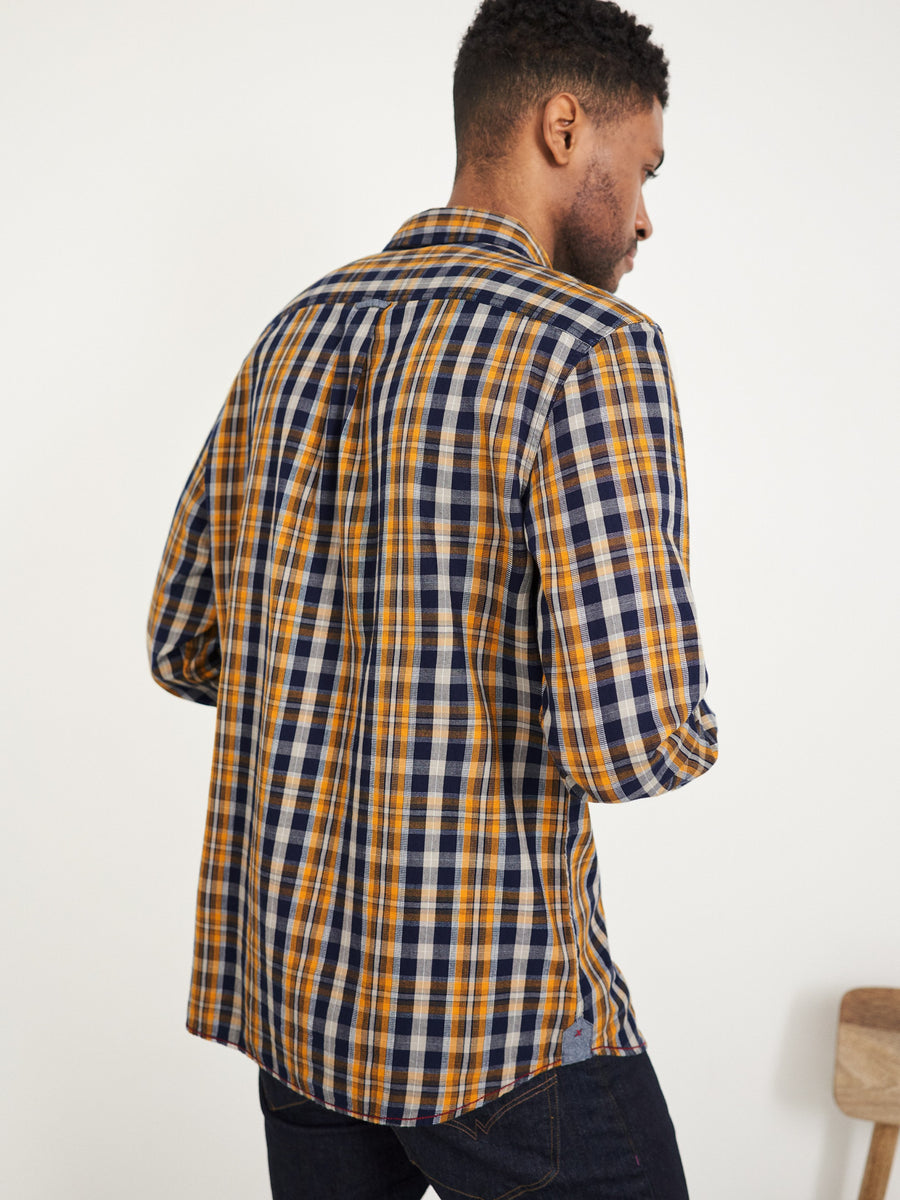 Ochre Check Shirt in Mid Yellow