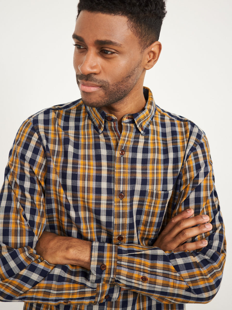 Ochre Check Shirt in Mid Yellow