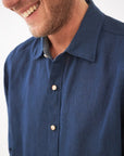 Pembroke Long Sleeve Linen Shirt Navy