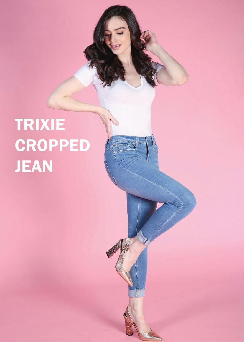 Trixie Crop Jean in Light Wash