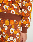 Autumn Floral Print Unisex Long Sleeved Knit Jumper