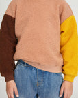 Brown Faux Sheepskin Sweatshirt