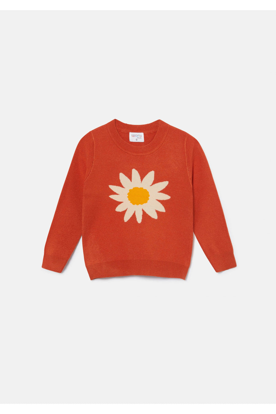 Floral Daisy Knit Jumper Burnt Orange